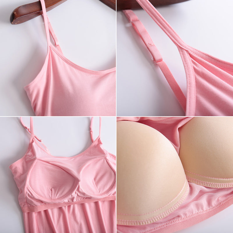 Canottiera da donna con reggiseno a balconcino integrato, stile canotta