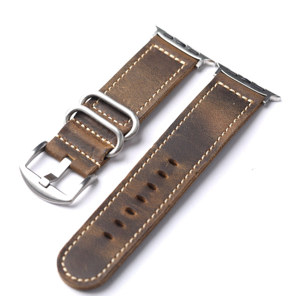 LuxeAnchor Handmade Vintage Leather Strap For Apple Watch