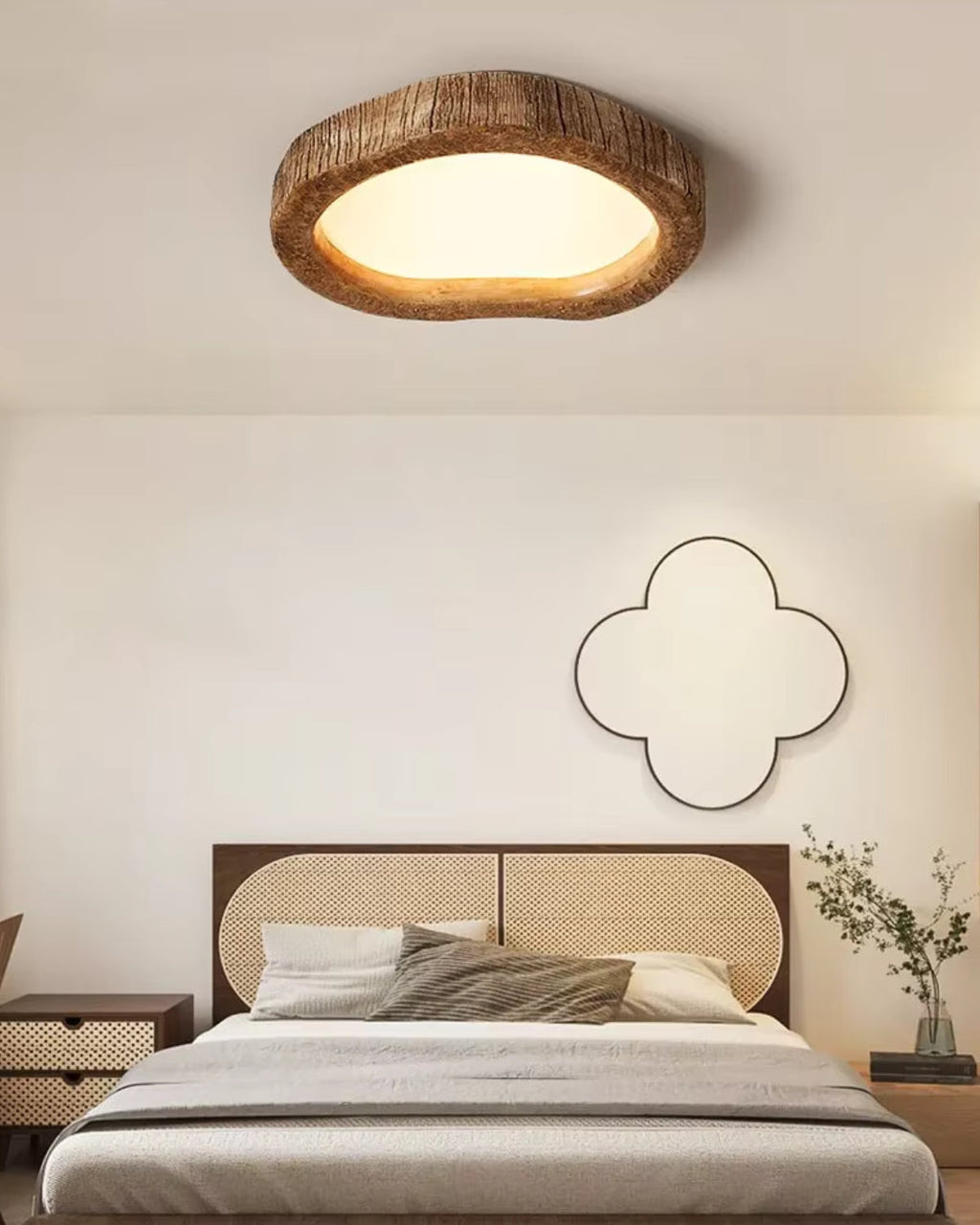 Nova Oak Ceiling Light With Warm Minimal Glow And Wooden Housing
