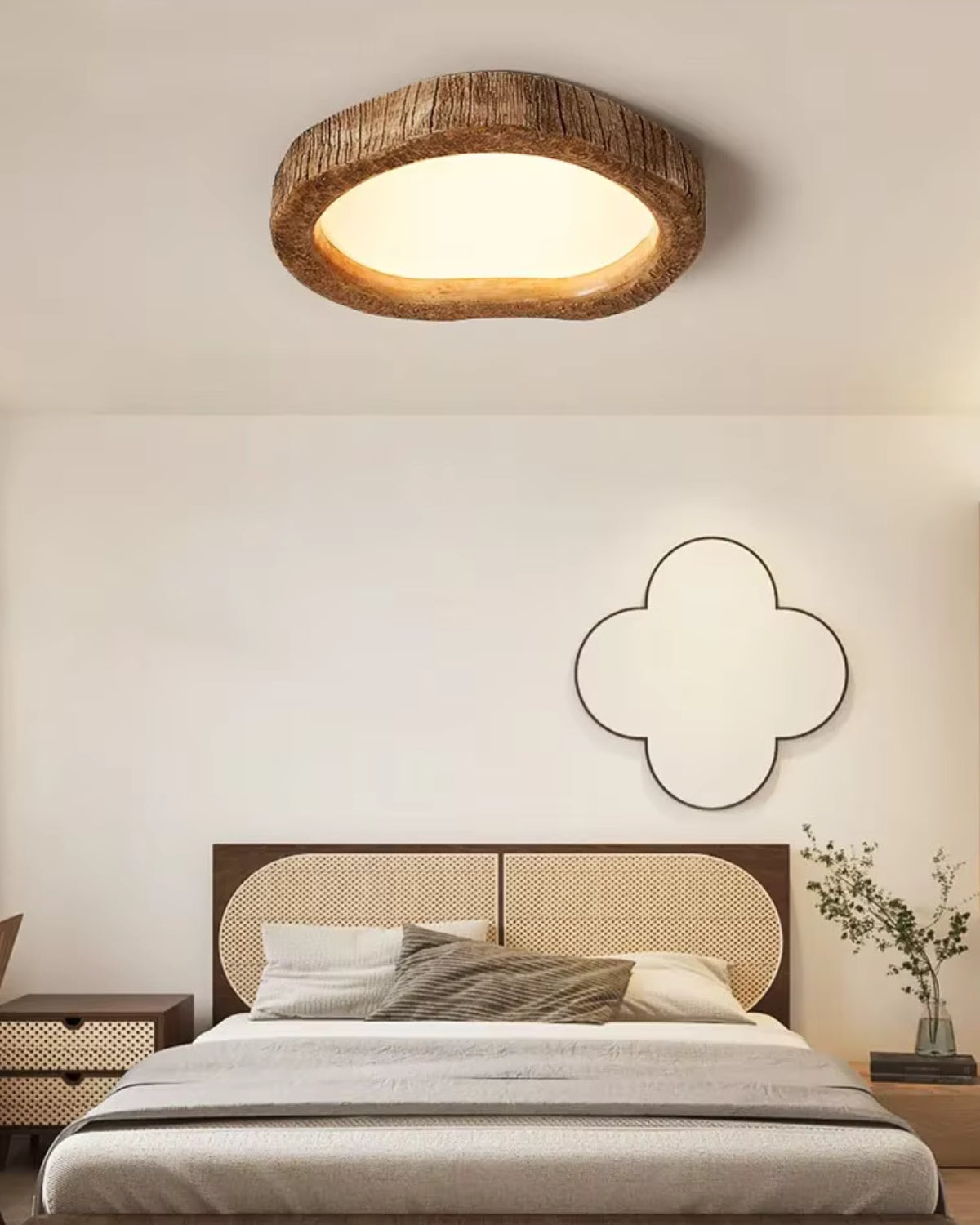 Nova Oak Ceiling Light With Warm Minimal Glow And Wooden Housing