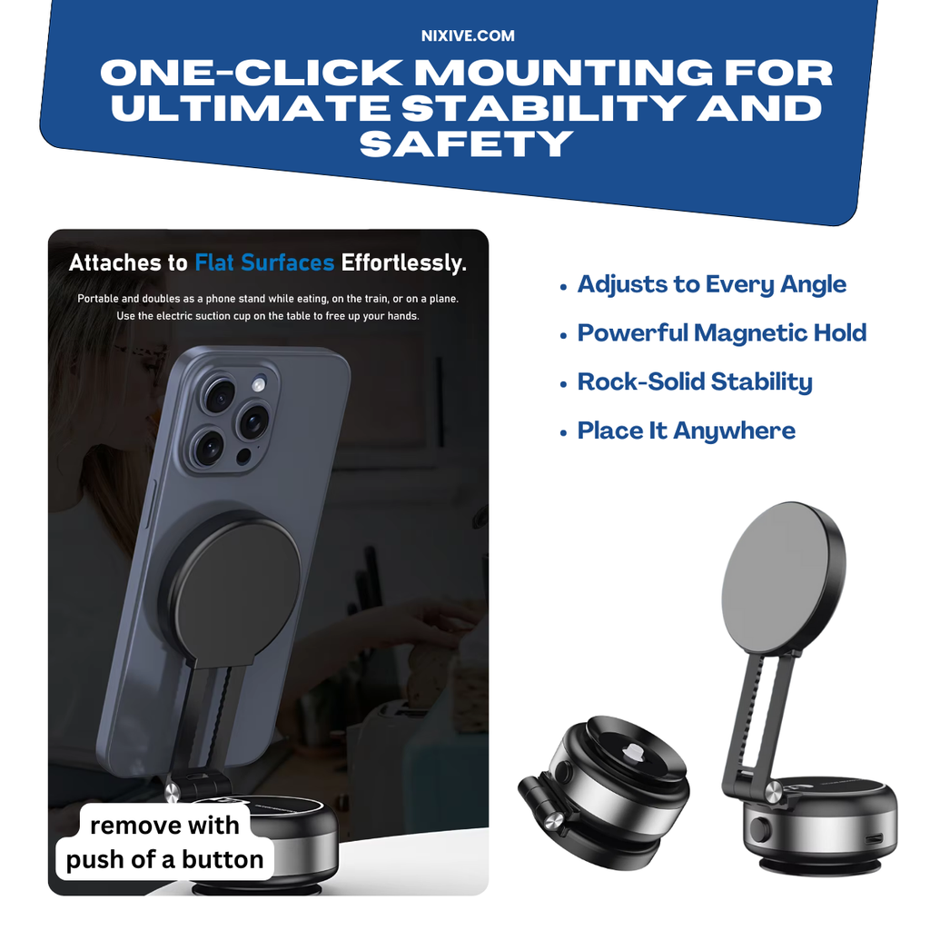 GripNova 360 Phone Mount With Strong Suction For Fast Secure Positioning