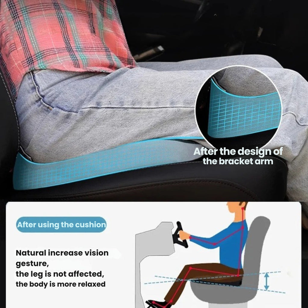 Cushion For Car Seats With Orthopedic Support And Non Slip Base