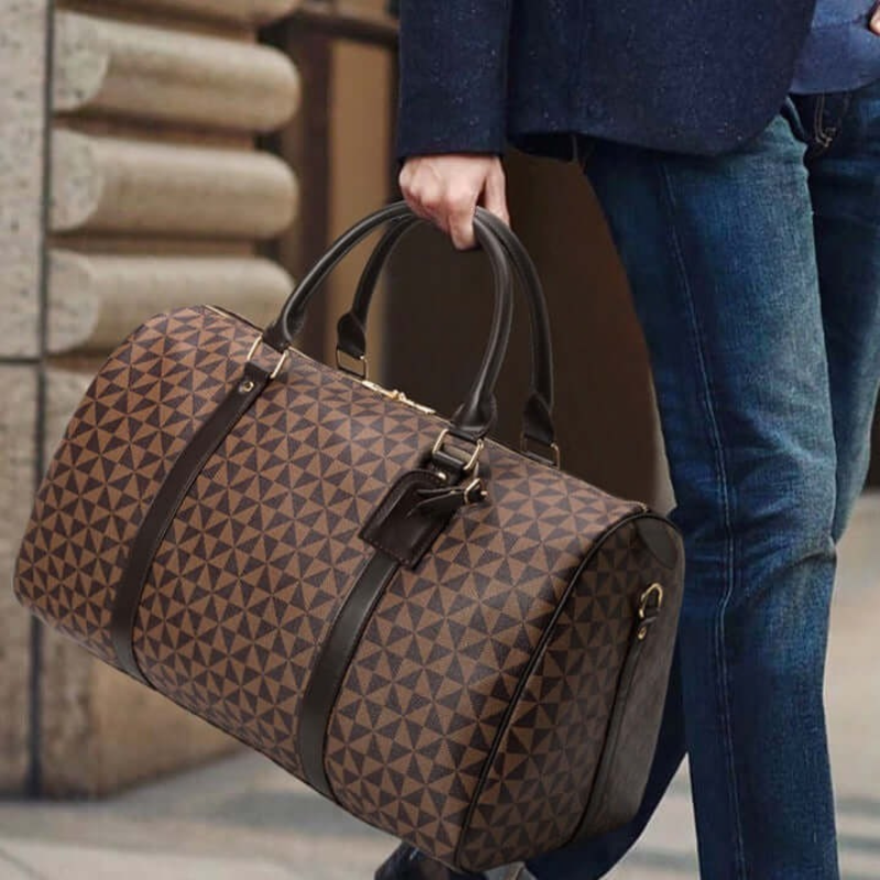 Westman Leather Travel Duffle Bag For Men And Women