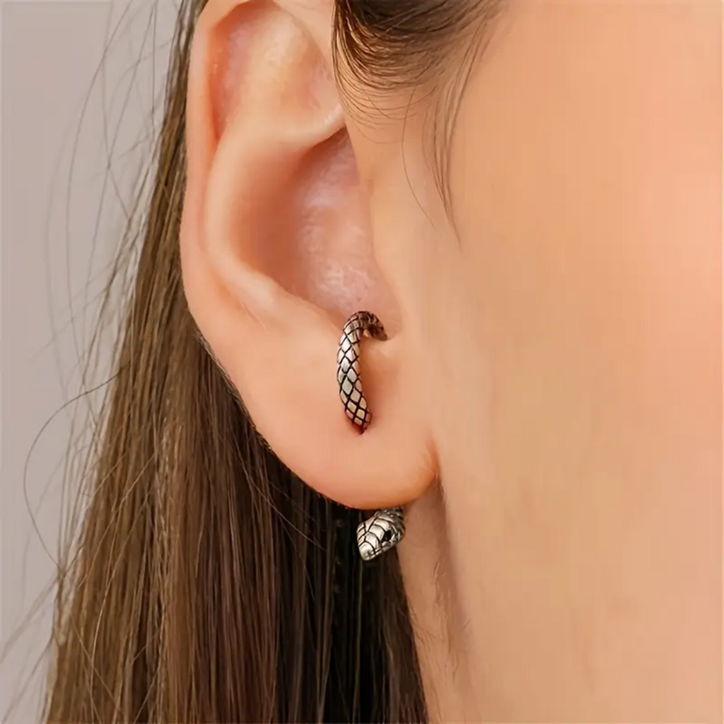 Aura Snake Ear Wrap Earrings Adjustable For Any Ear In Gold-Plated Or Sterling Silver