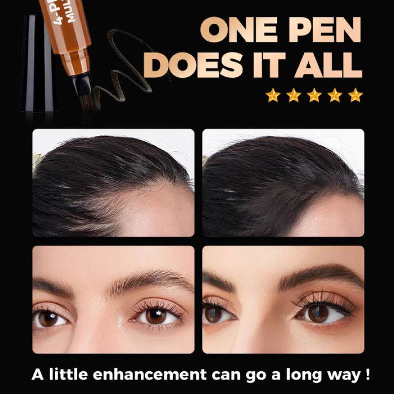 Quad-Head Ultra-Fine Waterproof Brow Pencil For Natural-Looking Microbladed Brows