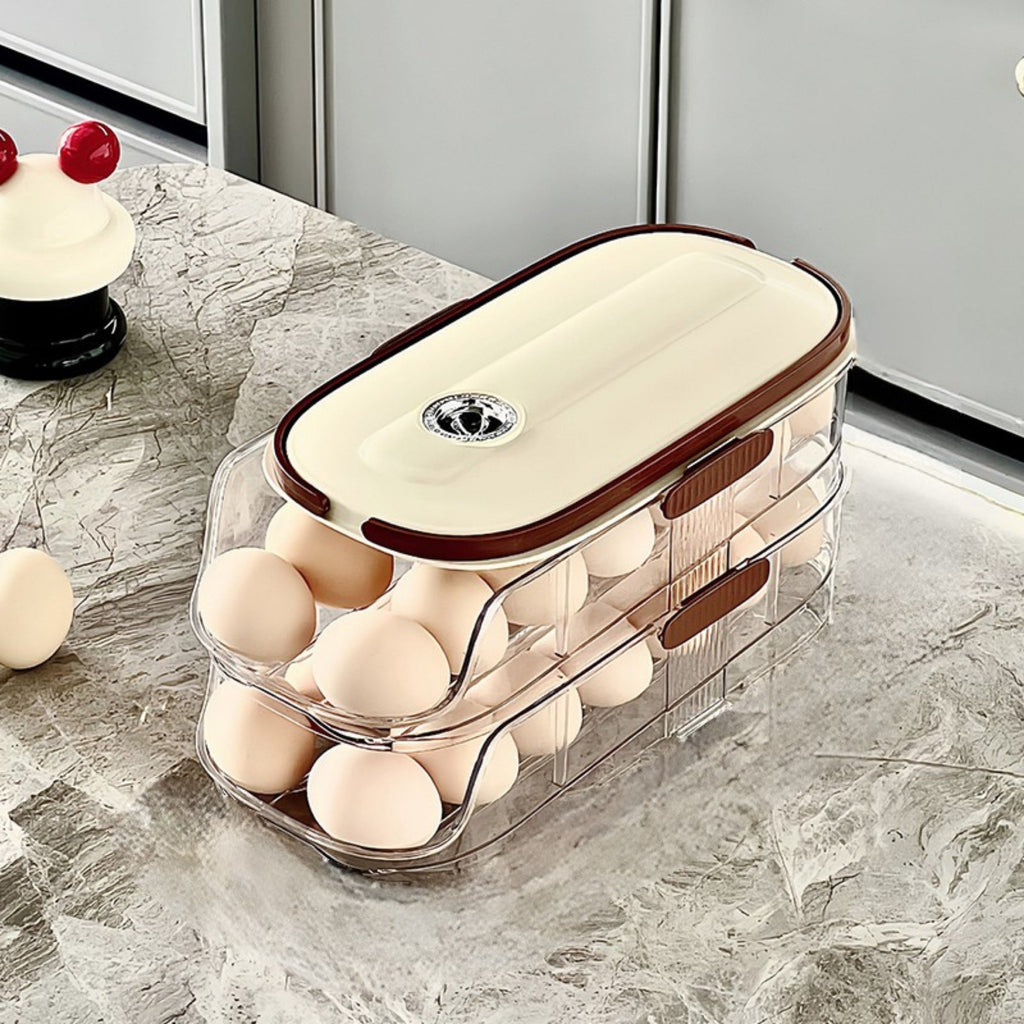حامل بيض أوتوماتيكي دوار EggFlow للثلاجة مع باب جانبي نحيف