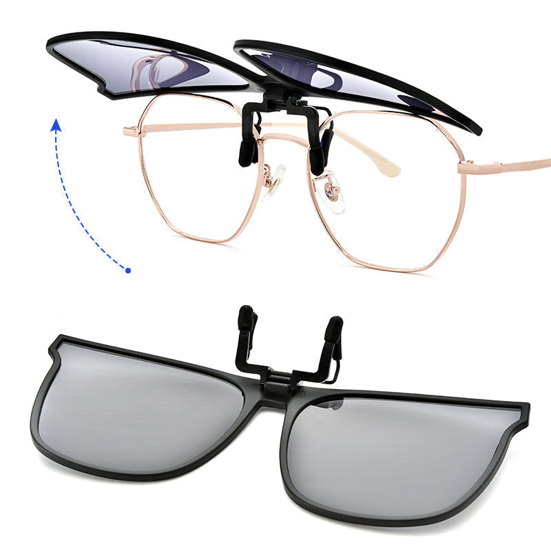 New polarized clip-on folding sunglasses