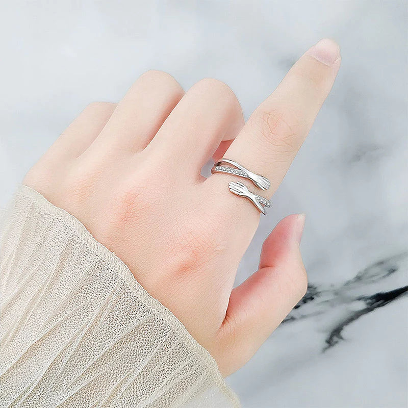 Anillo de abrazo regalo para seres queridos accesorio elegante que celebra el vínculo y la gratitud
