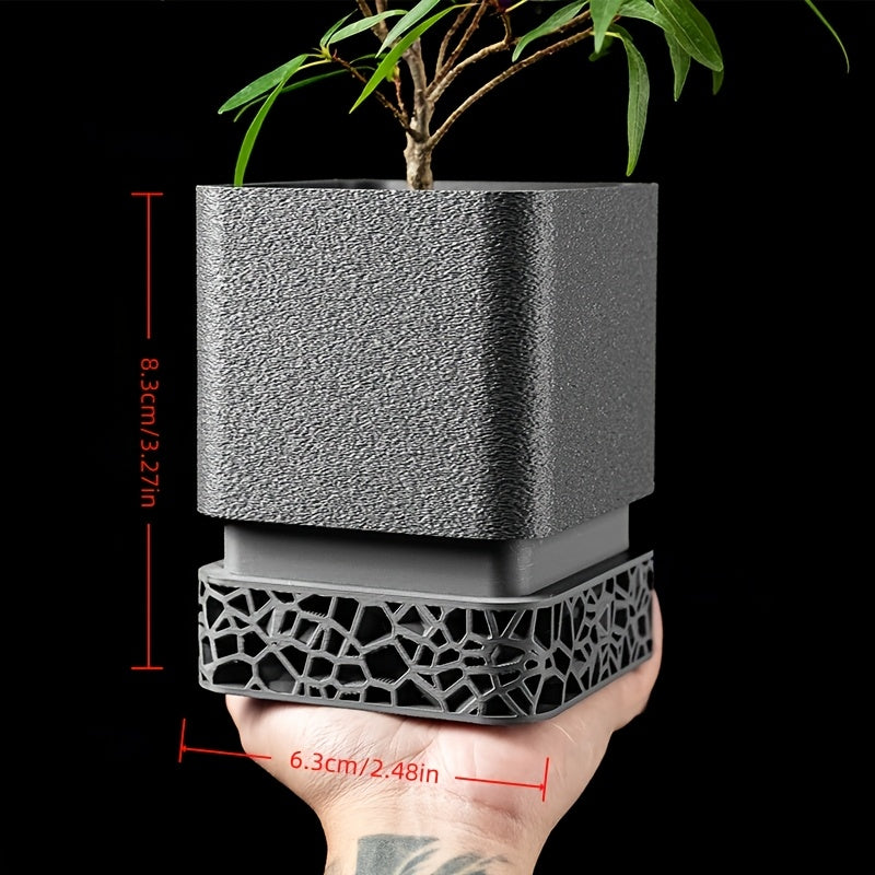 Geopot geometrisk plantekasse med dræningsbakke til ren plantepræsentation