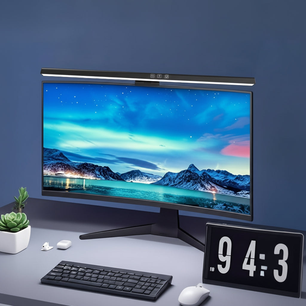 Lampka biurkowa Clearvision z klipsem do montażu, do użytku biurowego i przy ekranach komputerowych