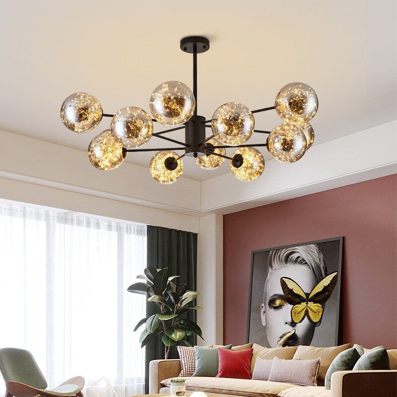 Luminex glazen kroonluchter met ijzeren frame LED-gloed 12 of 16 armen