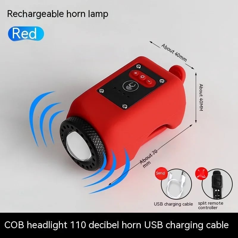 Luz Delantera Recargable por USB PulseBike para Bicicletas con Bocina