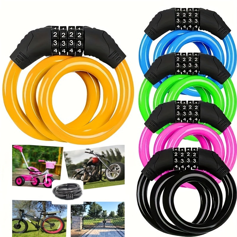 Zamek rowerowy BikeGuard ze stalowym kablem i 4-cyfrowym kodem do rowerów elektrycznych i szosowych