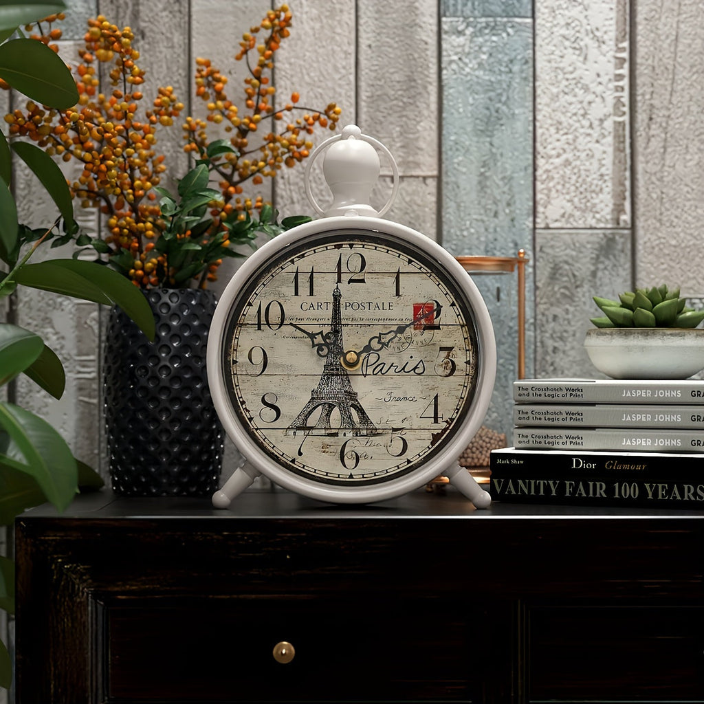 Chateauchime Non-Ticking Desk Clock In Eiffel Tower Style