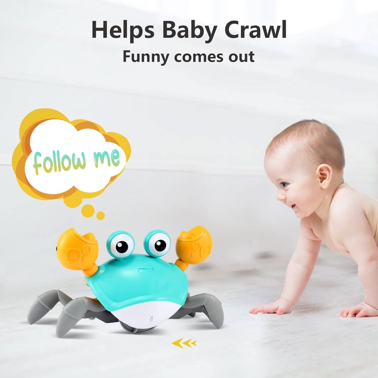Jouet d'escargot CrawlJoy avec musique et lumières colorées pour bébés dès 1 an
