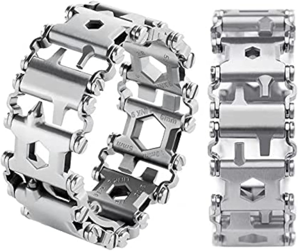 Rustfrit stål 29-i-1 multitool-armbånd til daglig brug og hverdagens behov
