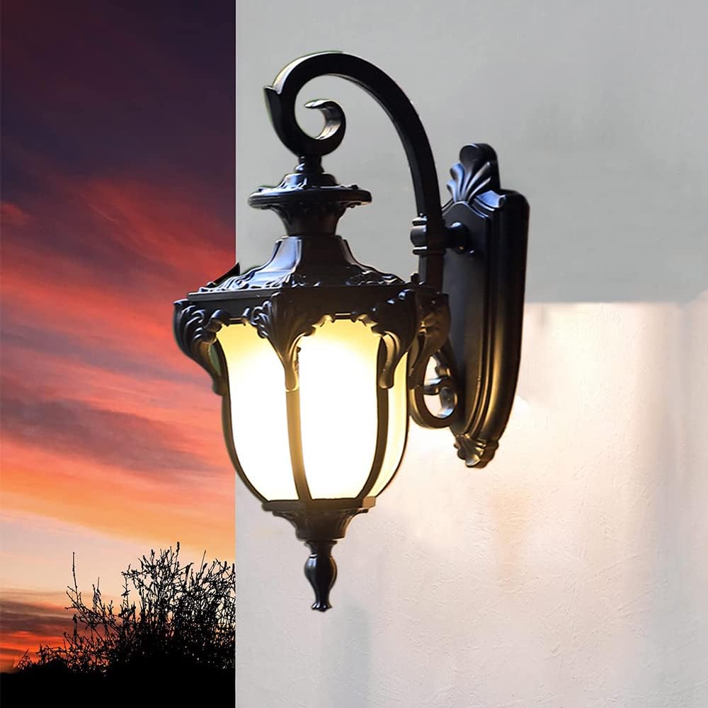 Victorian Style Cast Iron Outdoor Lantern Mounted On Wall For Entrances