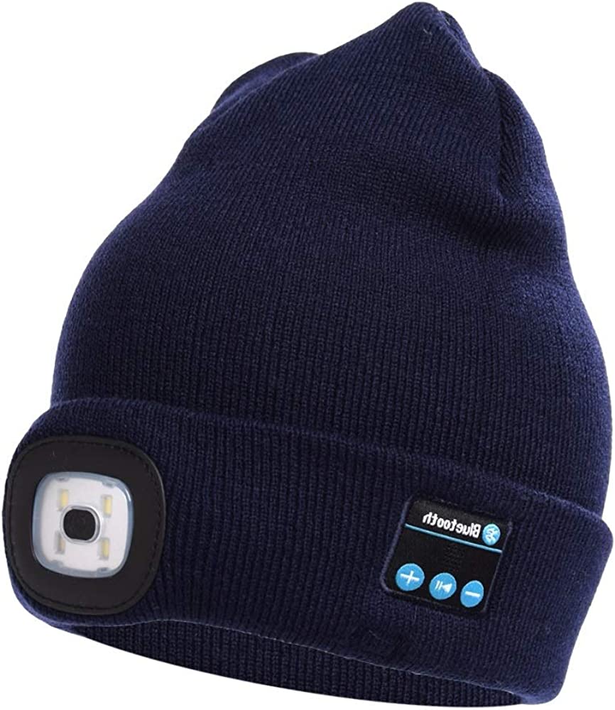 Cozy Beanie With Integrated LED Light And Bluetooth 5.0 Headphones