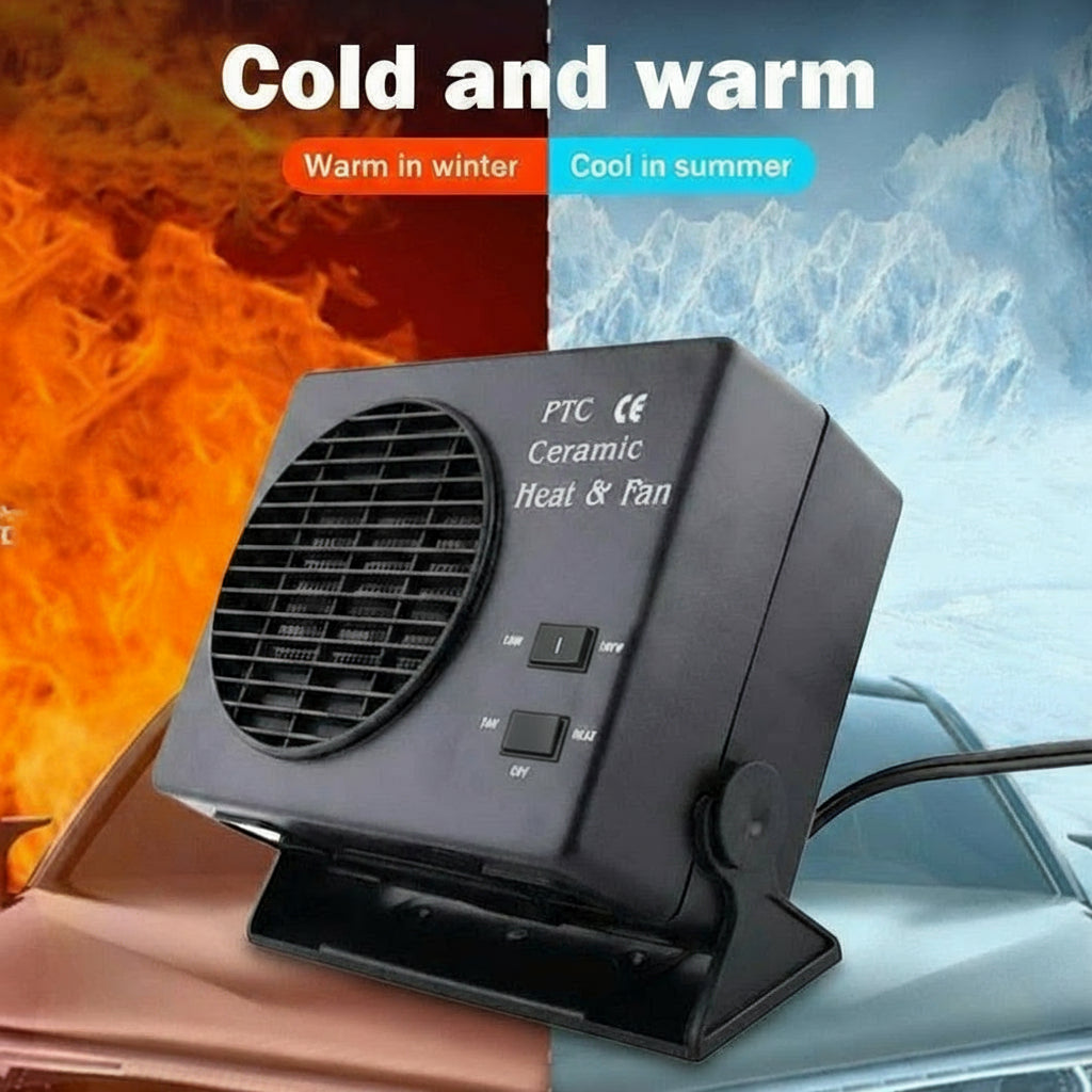 12V Ceramic Car Heater Fan | 150W-300W | Portable Defroster w/ Automatic Thermostat