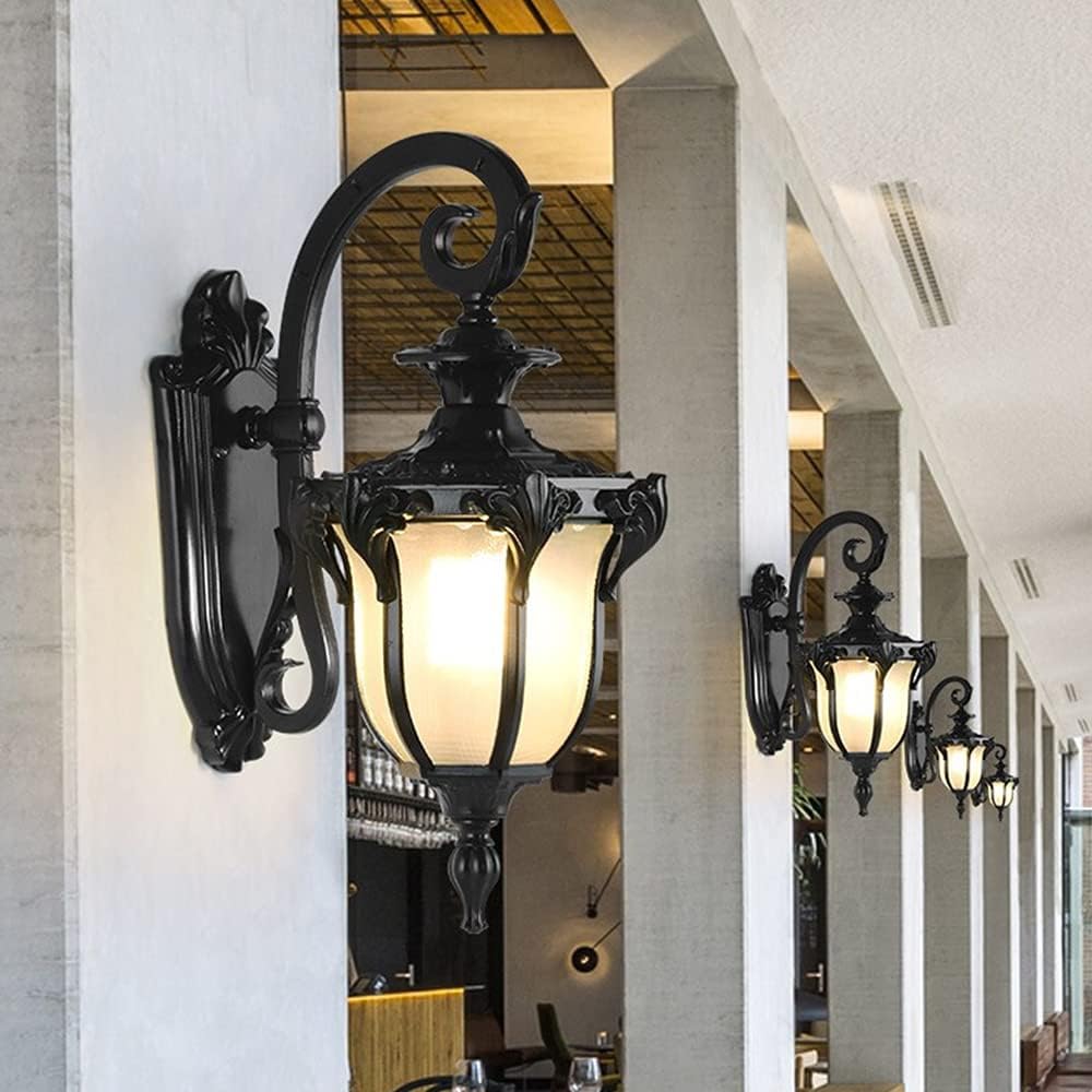 Victorian Style Cast Iron Outdoor Lantern Mounted On Wall For Entrances