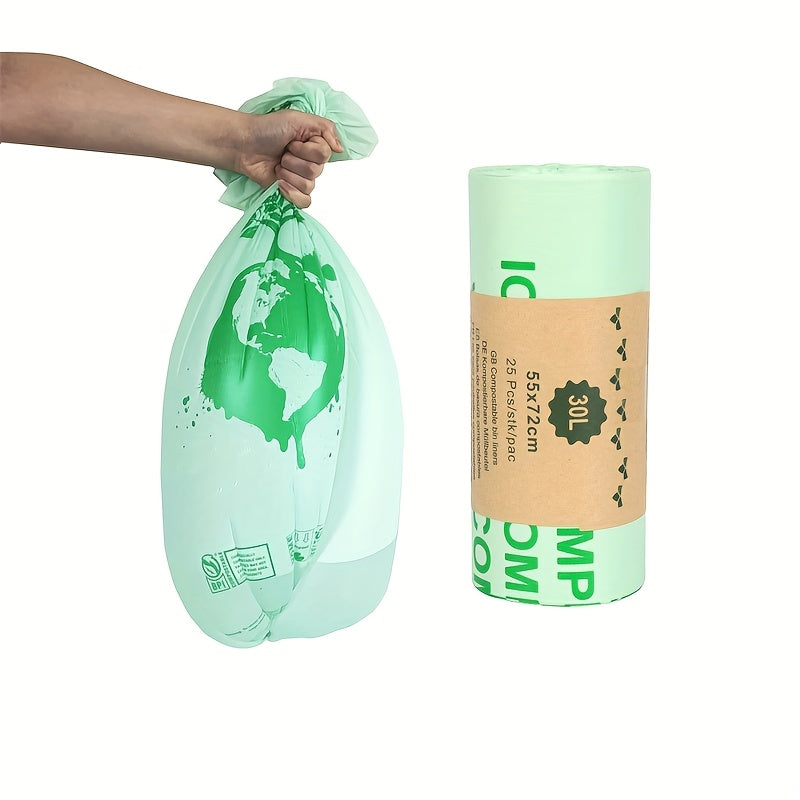 Sacii compostabili Ecobinz Extra Groși pentru deșeuri alimentare, capacitate 6L până la 30L, 3 galoni, 50/25 role