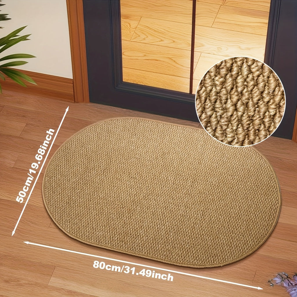 ScandiRoots Oval Rug Brown Nordic Style for Entryways and Bathrooms