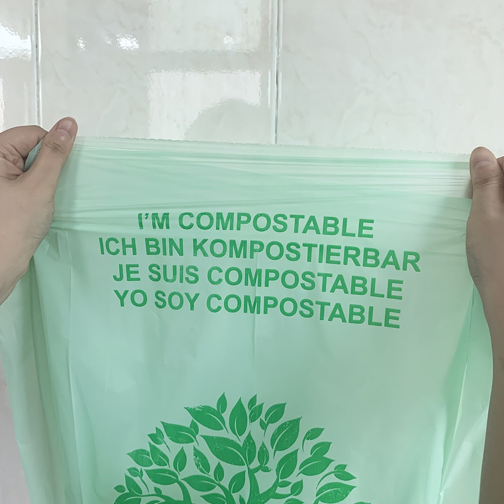 Sacii compostabili Ecobinz Extra Groși pentru deșeuri alimentare, capacitate 6L până la 30L, 3 galoni, 50/25 role