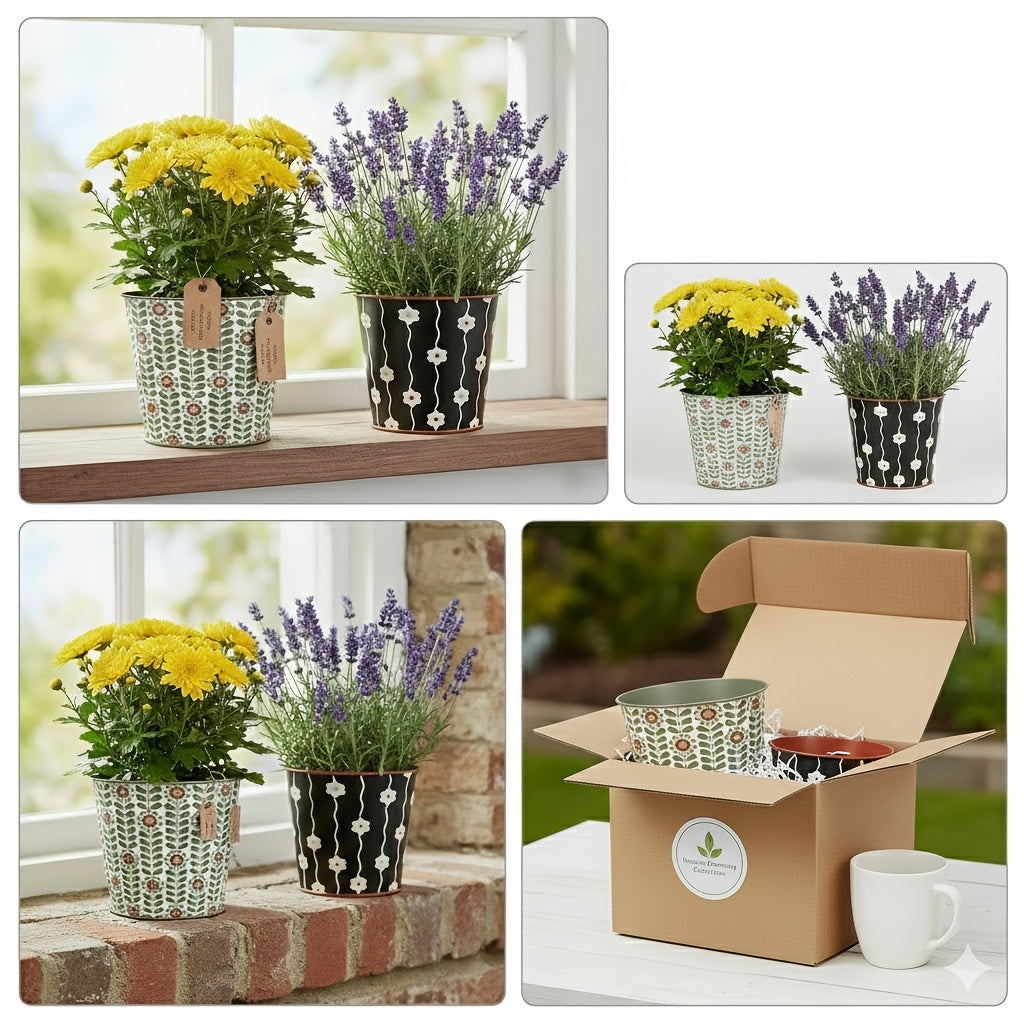 Sada dekorativních kovových květináčů Floralpot pro stylovou vnitřní prezentaci