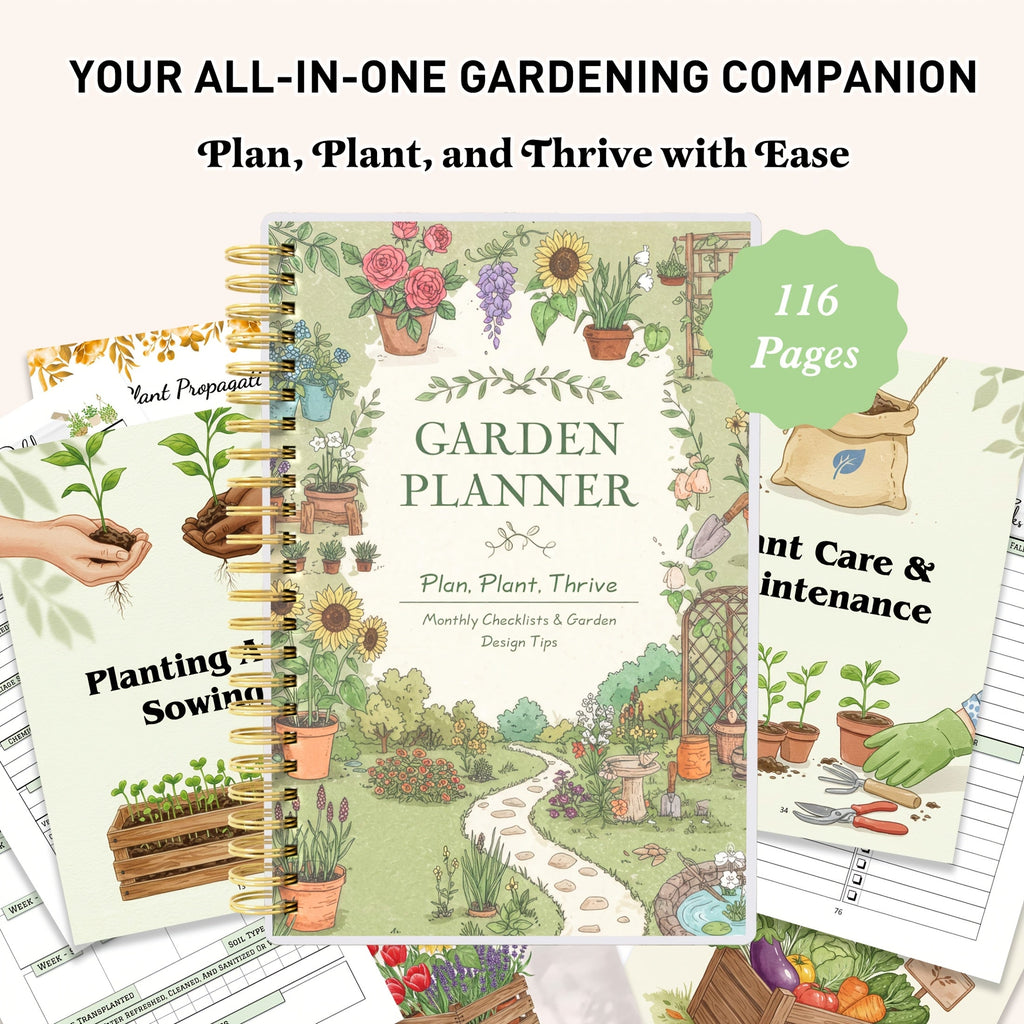 Gardenlog Undated A5 Spiral Garden Planner for Growing Success