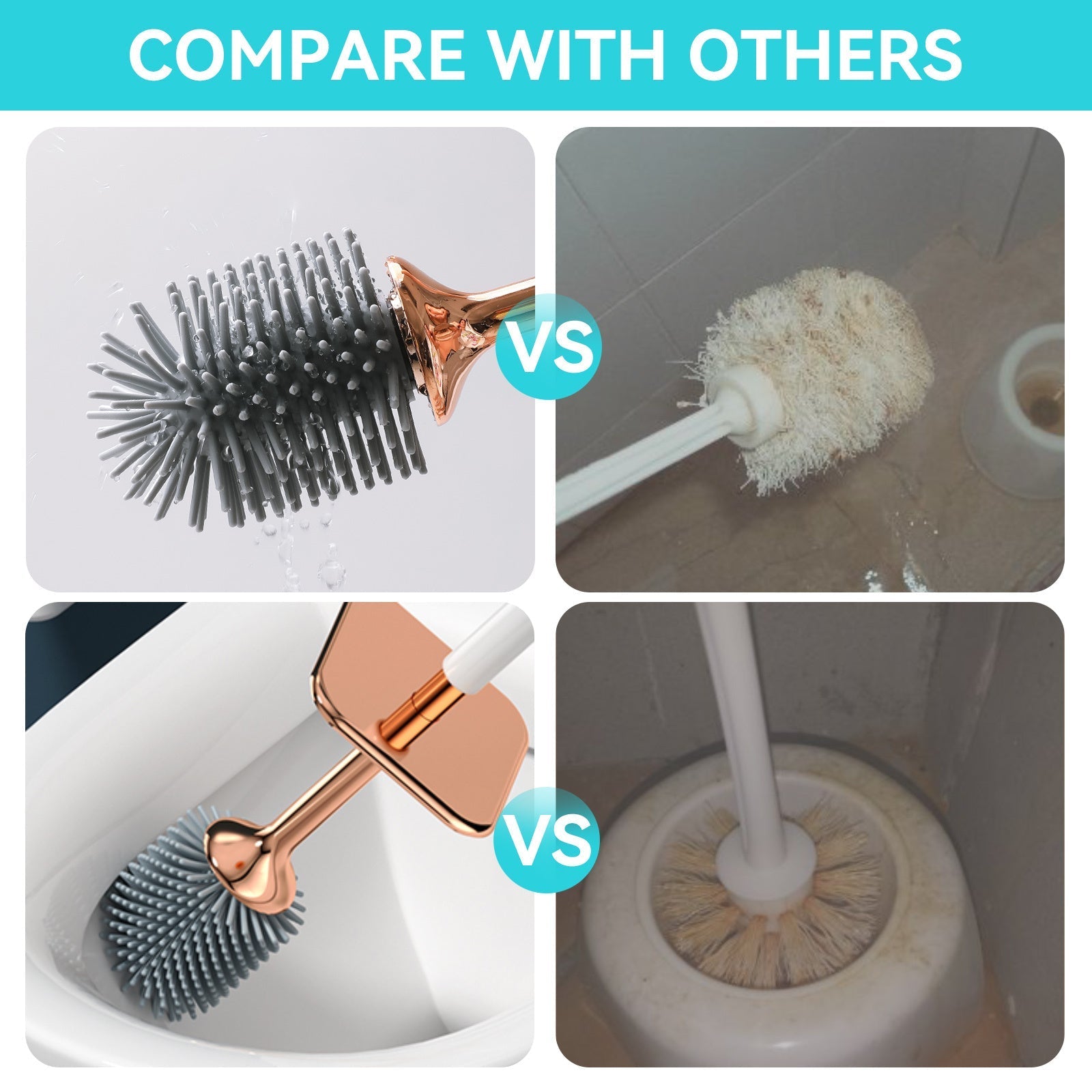 Bathoria Durable Holder for Cleaning Brush in Bathroom