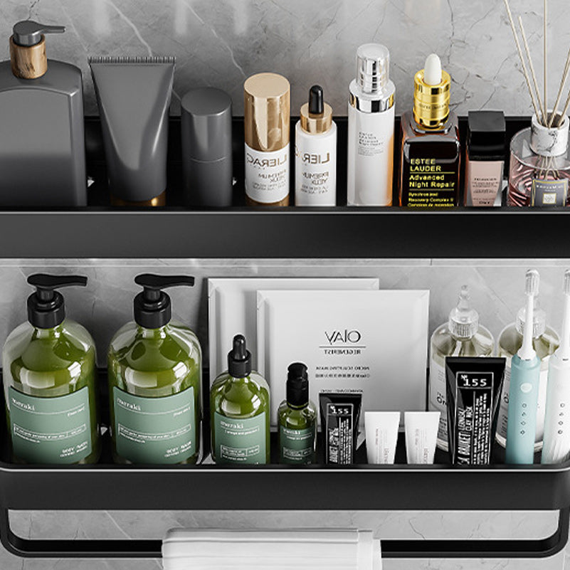 Kit de herrajes moderno para organizador de baño de aluminio para baños domésticos