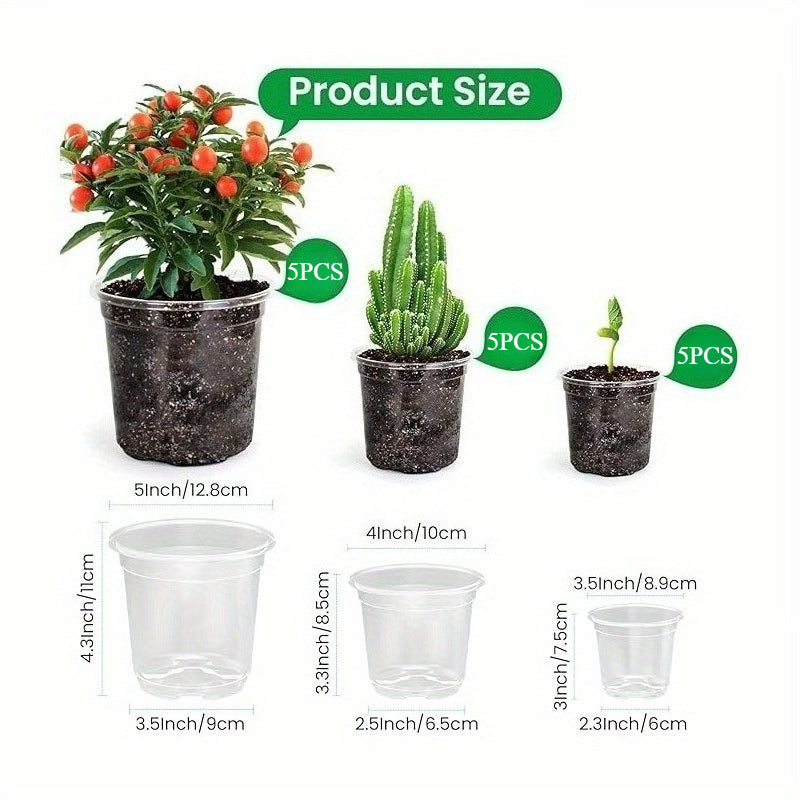 Rootview Set Clear Seedling Planters, 15-Pack for Easy Root Observation