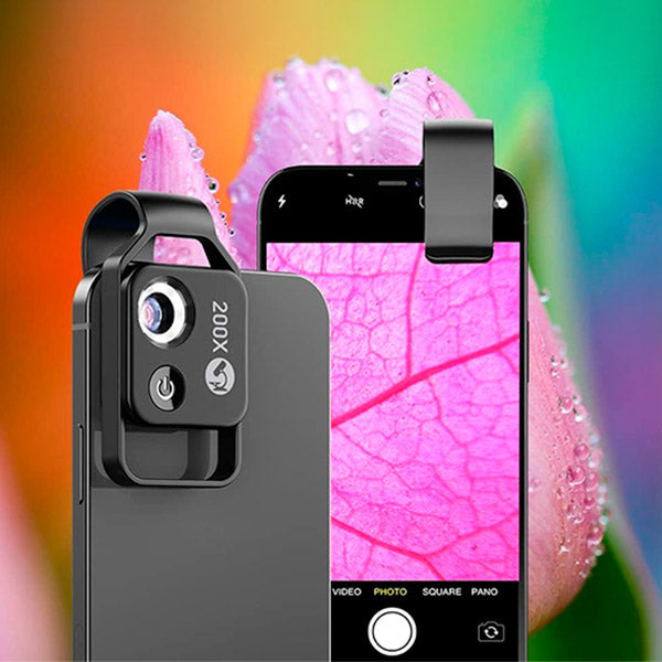 200x Büyütmeli ve LED Işıklı MicroZoom Klipsli Akıllı Telefon Mikroskobu
