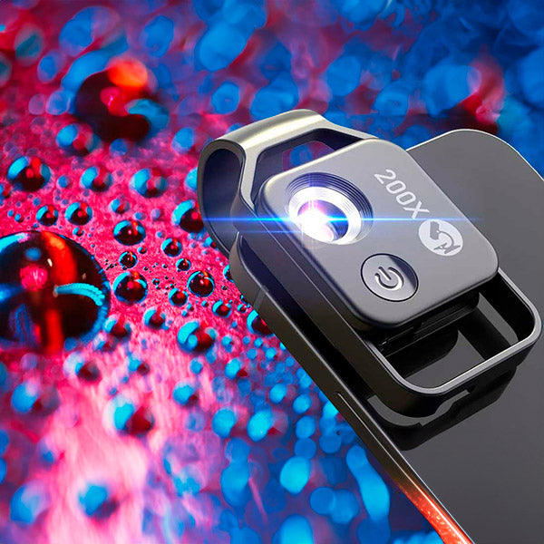 200x Büyütmeli ve LED Işıklı MicroZoom Klipsli Akıllı Telefon Mikroskobu