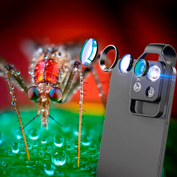 200x Büyütmeli ve LED Işıklı MicroZoom Klipsli Akıllı Telefon Mikroskobu