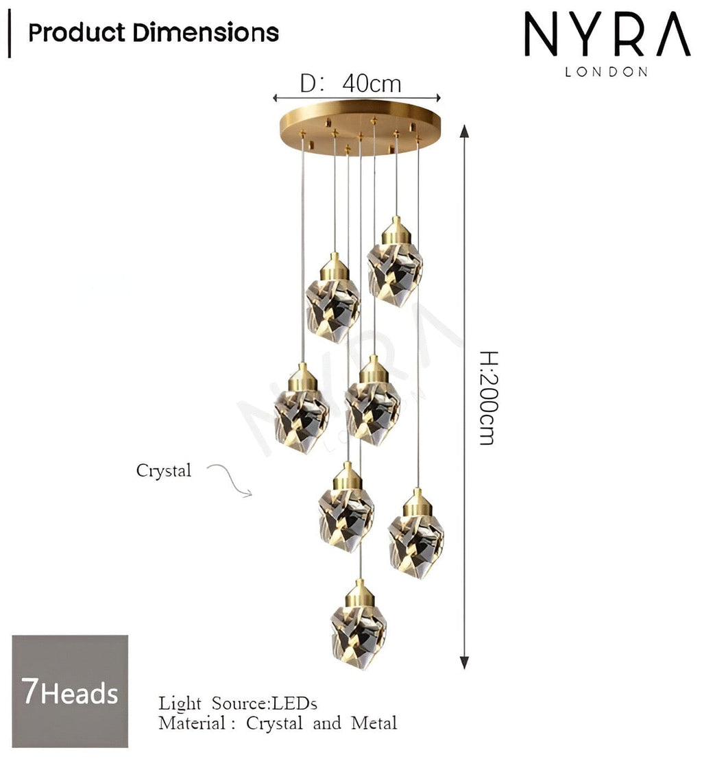 Lustre en Cristal Lyra avec Élégance Inspirée du Diamant