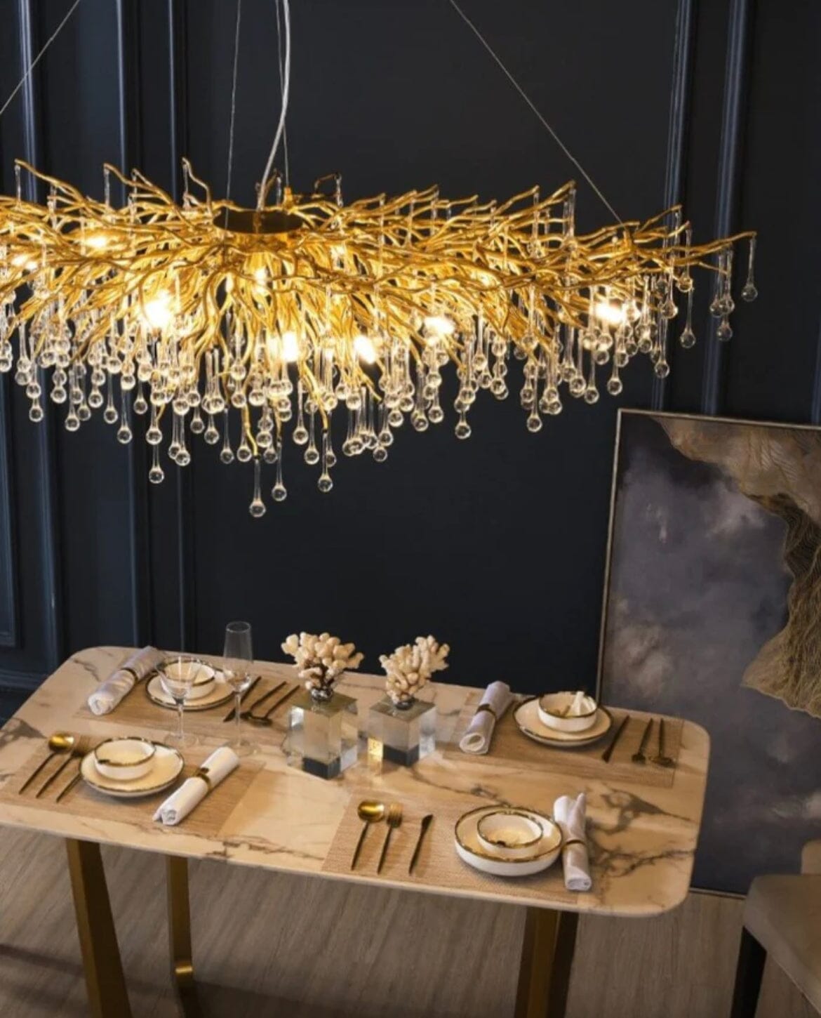 Aurora Crystal Chandelier With Customizable Lighting Elegance