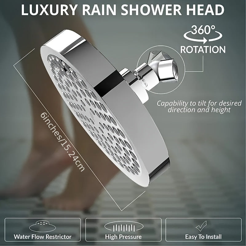 Cabezal de Ducha de Lluvia Premium Luxrain con Boquillas Antibloqueo y Ángulos Ajustables