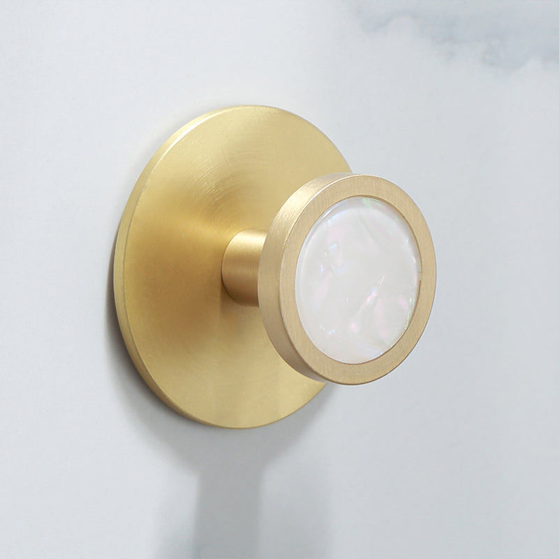 Polished Brass Bath Accessory Set With Marble Hardware For Coordinated Decor