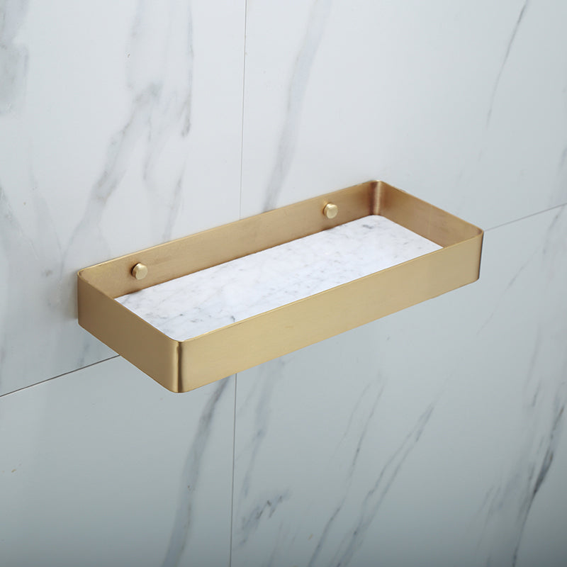 Polished Brass Bath Accessory Set With Marble Hardware For Coordinated Decor