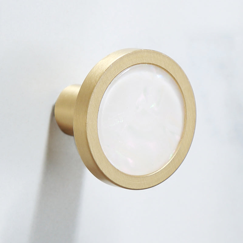 Polished Brass Bath Accessory Set With Marble Hardware For Coordinated Decor