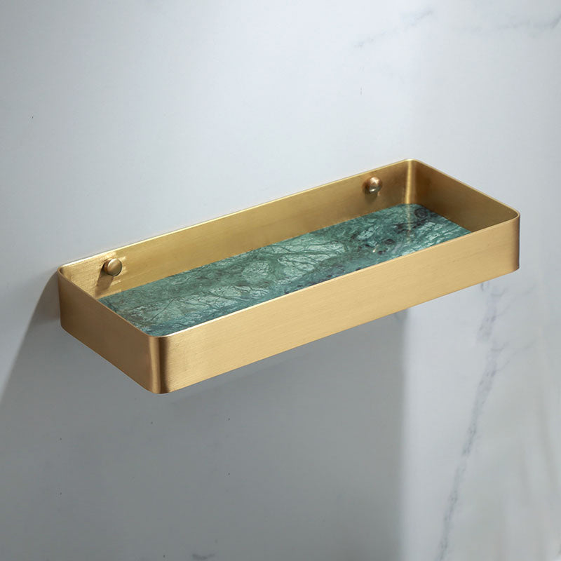Polished Brass Bath Accessory Set With Marble Hardware For Coordinated Decor