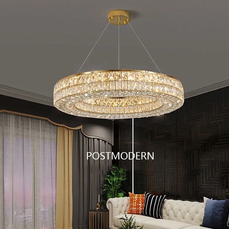 Candeeiro de Cristal LumaRing com Anel Dourado e Mudança de Cor