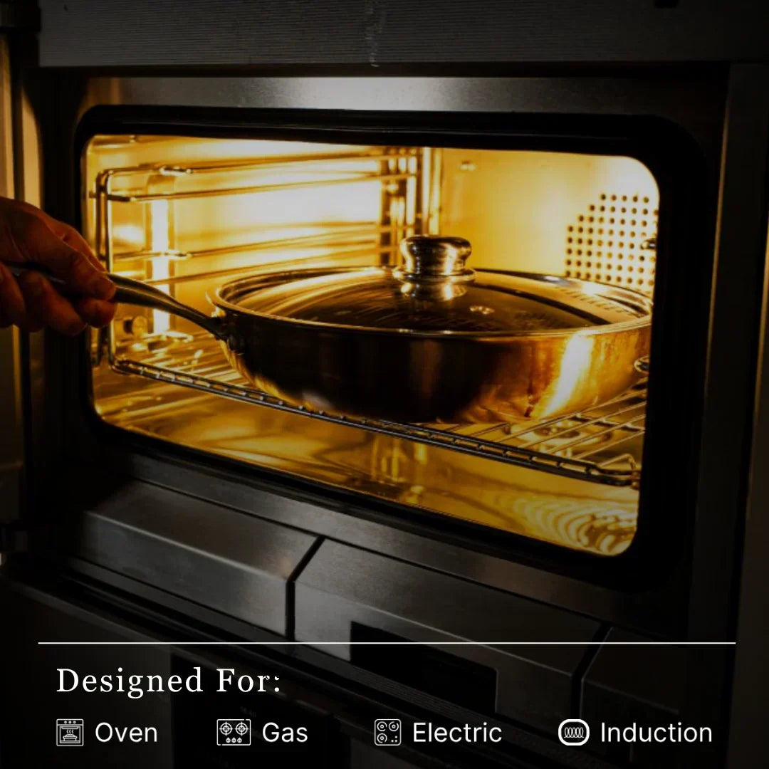 Pro Titanium Hammered Pan For Everyday Cooking With Classic Finish