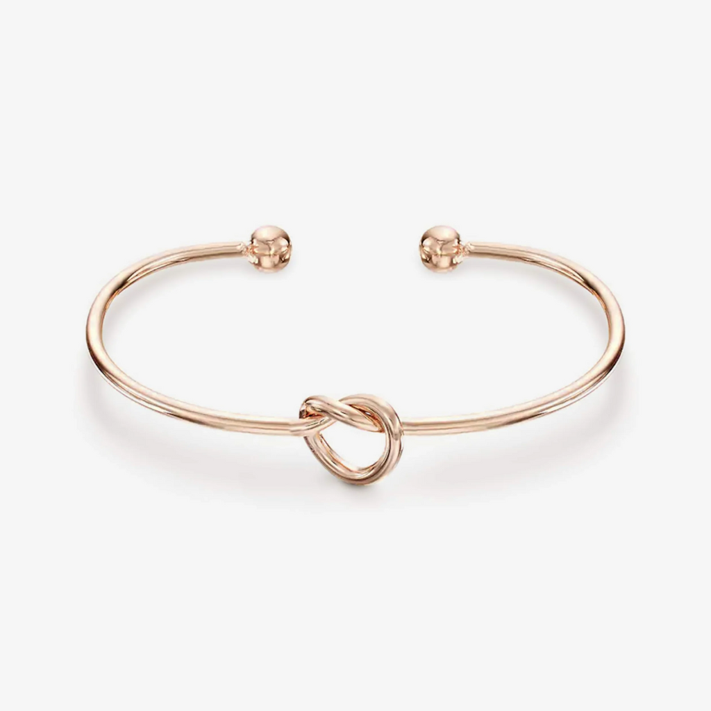 Adjustable Bangle With Love Knot Accent For Everyday Wear Plus Layering