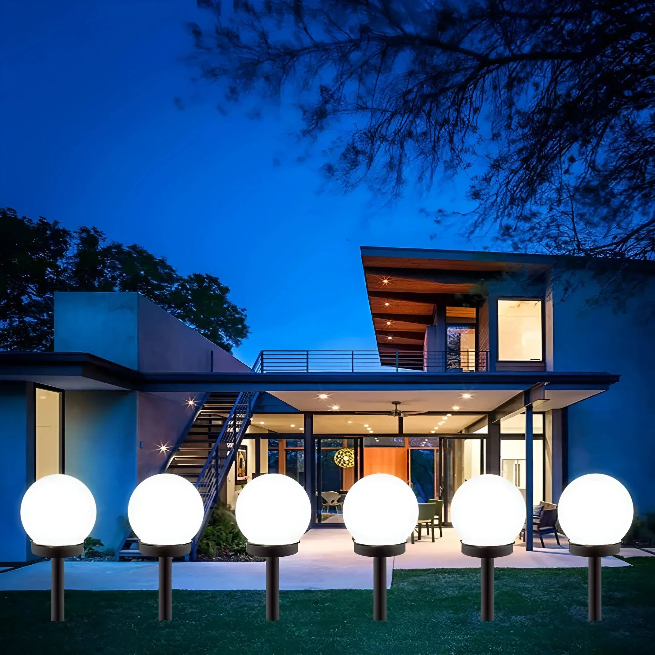 LumiGlobe 3 kusy vodotěsných solárních lamp na cesty pro venkovní chodníky a zahrady