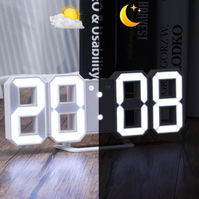 Smart 3D Digital Alarm Clock With Modern Minimalist Look For Desks