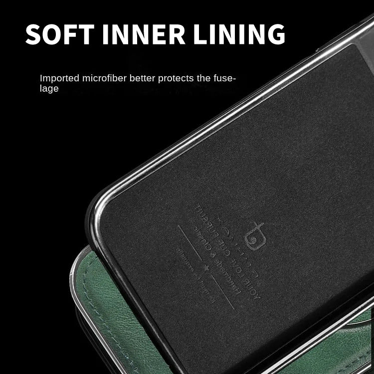 Pouzdro LuxeLeather na iPhone s kovovým stojánkem pro každodenní použití