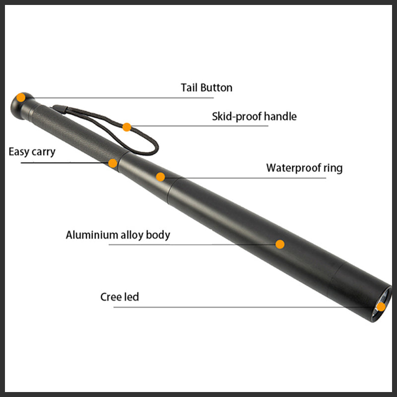 NovaBat Aluminum Alloy Baseball Bat LED Flashlight With Three Modes