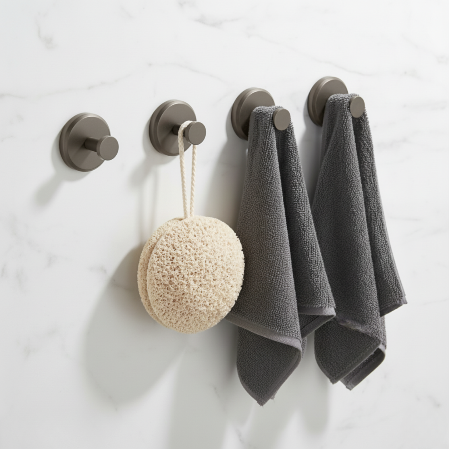 ClingPro Four-Piece Reusable Hooks With Suction On Smooth Surfaces